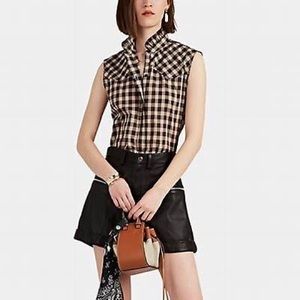 Nili Lotan Feora plaid western sleeveless shirt